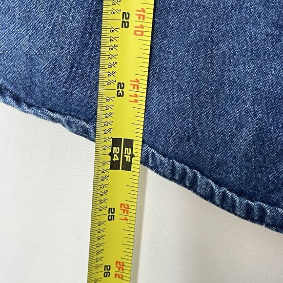 Y2K Vintage Wrangler Womens Shirt L Blue Denim Embroidery Teacher Cottage - Picture 7 of 7